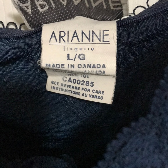 Navy solid bodice camisole with embroidery & lace - Picture 4 of 4